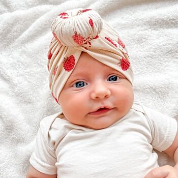 Turban chapeau bébé Framboises | Bella | mai mai 2