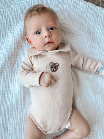 Col barboteuse pour bébé | Teddy Rib beige | Mai Mai | Vêtements de bébé 3