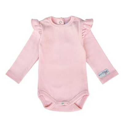 Tutina per bebè con volant Beau | Costata Rosa | Maggio Maggio | Abbigliamento da bimbi