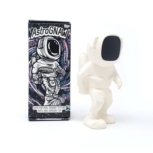 AstroGNAW natural rubber space themed teether toy (white astronaut)