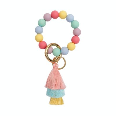 Colorful Tassel Beaded Bracelet Keychain