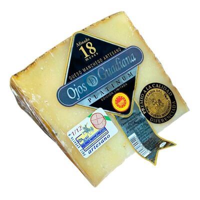 D.O. Manchego-Käse, Rohmilch, schwarzes Etikett 18 Monate Ojos del Guadiana