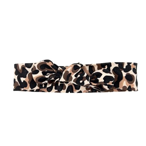 Geknoopte baby haarband panter | Lilly leopard | May Mays