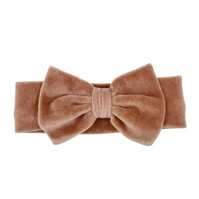 Baby headband with bow | Velvet taupe | May Mays