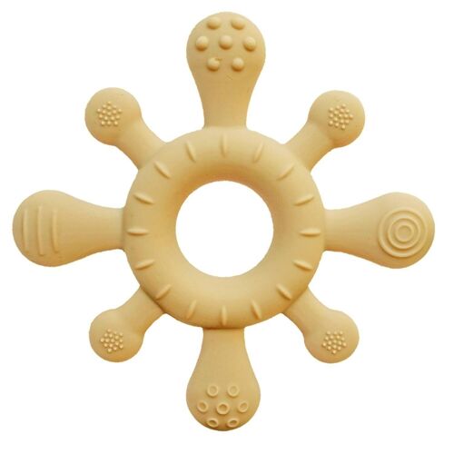 Baby teether toy coral sun yellow