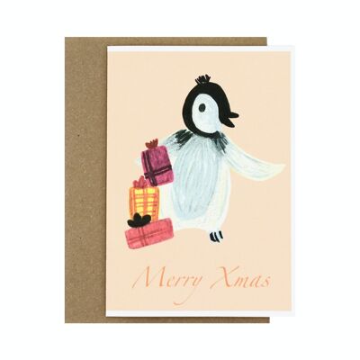 Pingüino de Navidad | tarjeta de Navidad