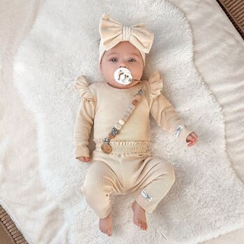 Bandeau bébé en velours | Livia beige | mai mai 4