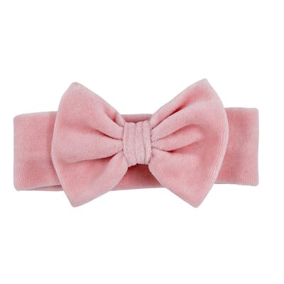 Baby headband with bow | Velvet pink | May Mays