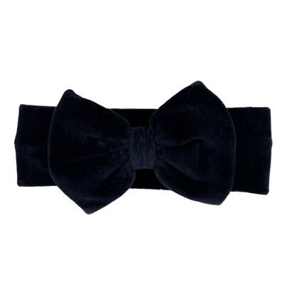 Baby headband with bow | velvet black | May Mays