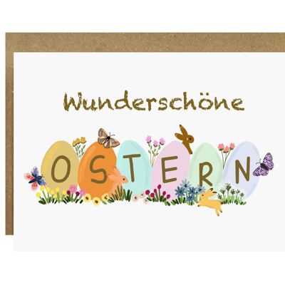 Bunte Blumeneier | Osterkarte