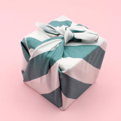 Green White Stripes Furoshiki Gift Wrap