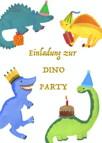 fête des dinosaures | Invitation à l'anniversaire des enfants 1