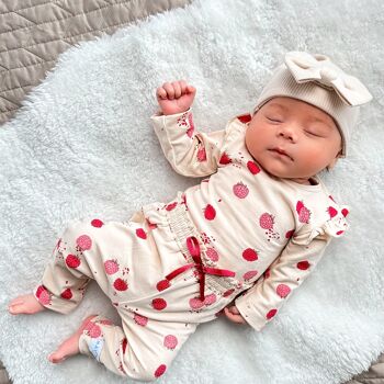 Bonnet nouveau-né bébé beige avec noeud | Mai Mai | 0-4 semaines 5
