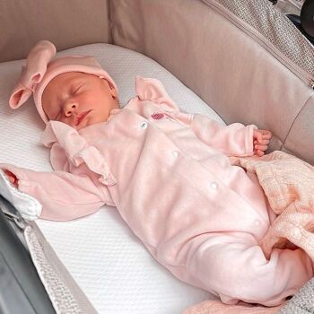 Bonnet nouveau-né bébé rose avec noeud | Mai Mai | 0-4 semaines 3