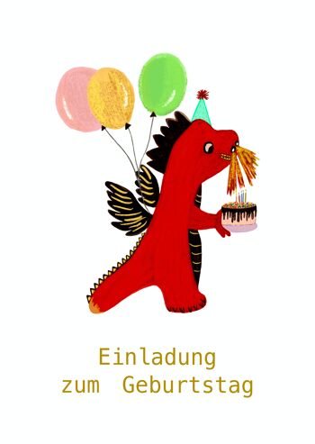 fête des dragons | Invitation à l'anniversaire des enfants 1