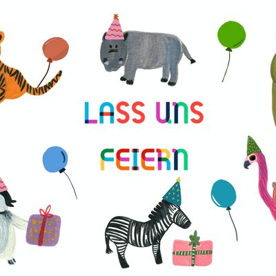 Fiesta de animales de la selva | Invitación a la fiesta de cumpleaños de los niños.
