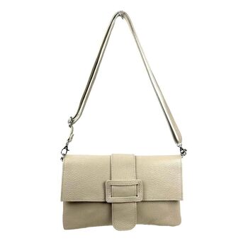 Sac à bandoulière en cuir avec boucle décorative pour femme 8