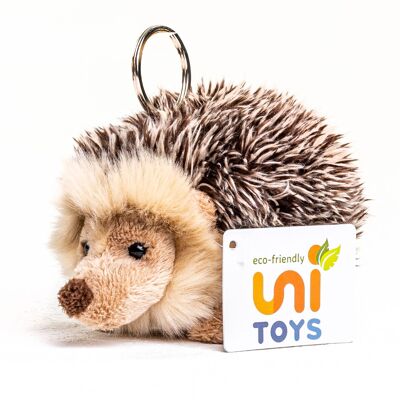 Hedgehog with keychain - 13 cm (length) - Keywords: forest animal, plush, plush toy, stuffed animal, cuddly toy