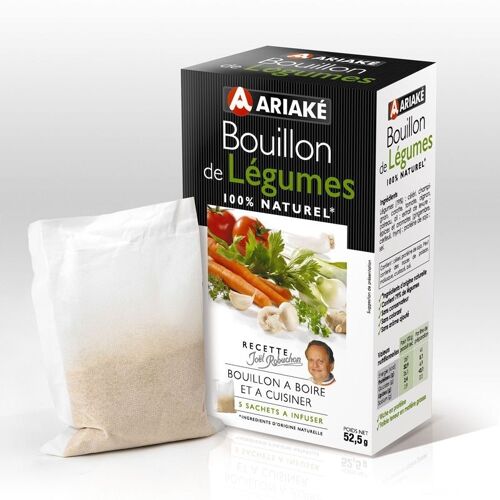 Ariaké Bouillon de légumes, 5 sachets de 10.4g (pour 5 x 33 cl de bouillon)