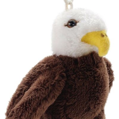 Águila calva con llavero - 11 cm (alto) - Palabras clave: pájaro, águila, peluche, peluche, peluche, peluche
