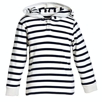 Striped shirt for children - organic cotton - white/navy