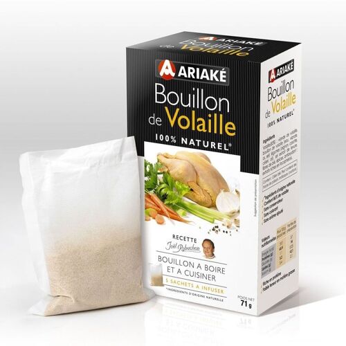 Ariaké Bouillon de volaille, 5 sachets de 14.2g (pour 5 x 33cl de bouillon)