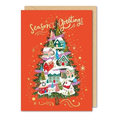 Cartolina di Natale dell'albero