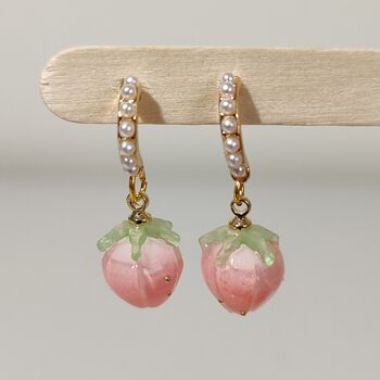 Boucles d'oreilles bouton de rose avec perle | Boucles d'oreilles de style coréen 2