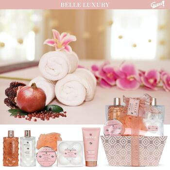 Fêtes des mères - coffret de bain corbeille au parfum fruité de grenade - 9pcs 4