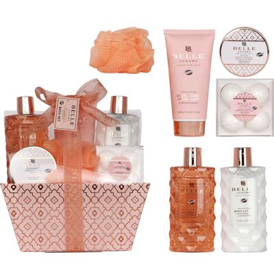 Fêtes des mères - coffret de bain corbeille au parfum fruité de grenade - 9pcs