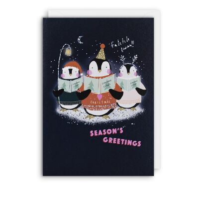 Tarjeta de Navidad de pingüinos