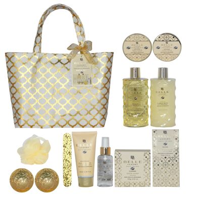 set da bagno al delicato profumo di vaniglia e lime - 12pz