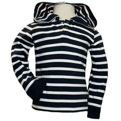 Striped shirt for children - organic cotton - navy/white