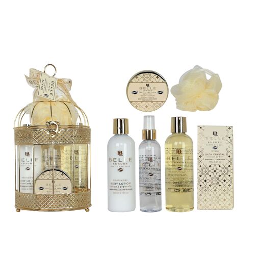 coffret de bain cage au parfum délicat vanille tilleul - 6pcs