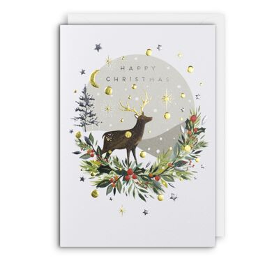 Hirschszene Weihnachtskarte