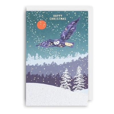 Carte de Noël hibou