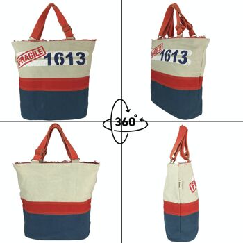 Sac à main femme Sunsa XXL. Grand sac en toile. Sac de plage/sac de sport vegan. Week-end de style vintage 7