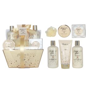 coffret de bain corbeille au parfum délicat vanille tilleul - 9pcs