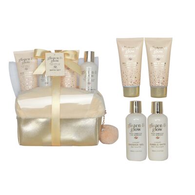 Bath set with delicate vanilla lime fragrance - 4pcs