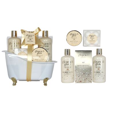 coffret de bain au parfum délicat vanille tilleul - 8pcs