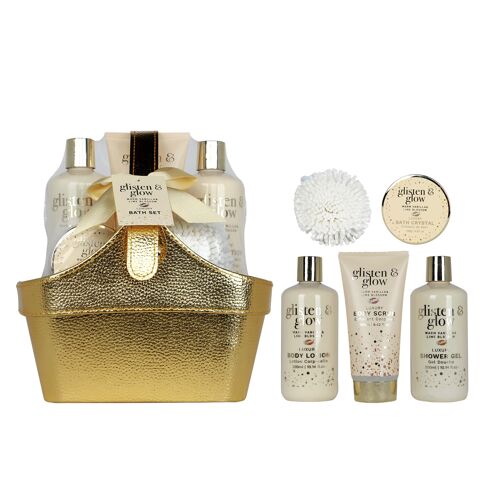 coffret de bain au parfum délicat vanille tilleul - 5pcs