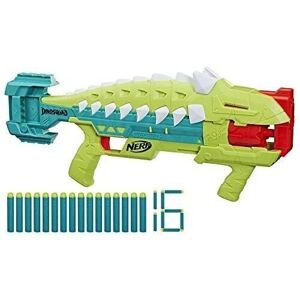 NERF  ARMORSTRIKE - Nerf DinoSquad Armorstrike Blaster à fléchettes, Barillet Rotatif 8 fléchettes, poignée, 16 fléchettes Nerf Elite, Design d'ankylosaure