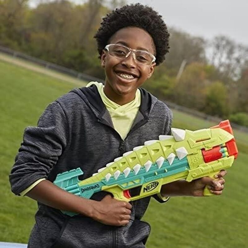 Blaster Nerf DinoSquad Armorstrike – Design Ankylosaure, Barillet 8 Fléchettes, 16 Fléchettes Incluses – À Partir De 8 Ans Blaster Nerf DinoSquad Armorstrike – Design Ankylosaure, Barillet 8 Fléchettes, 16 Fléchettes Incluses – À Partir De 8 Ans