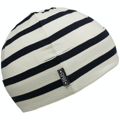 ORGANIC cotton hat for children white/navy