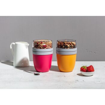 gobelet en plastique mymuesli2go, 500 & 300 ml, noir I 2Go Cup 6