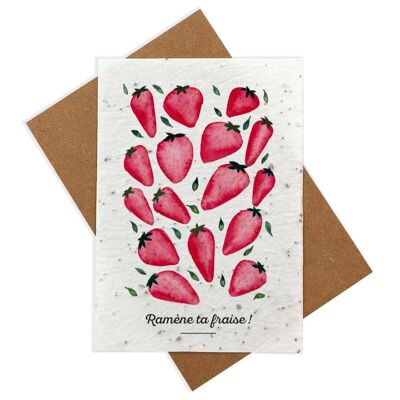 Carte à planter aquarelle - Ramène ta fraise