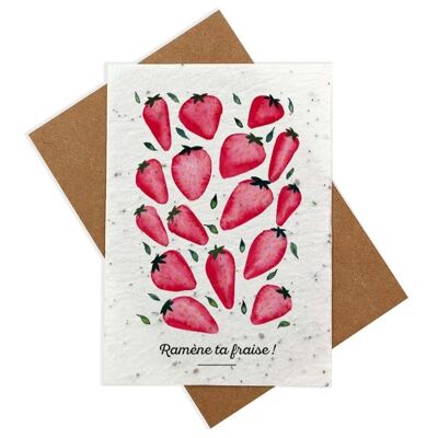 Watercolor planting card - Bring back your strawberry