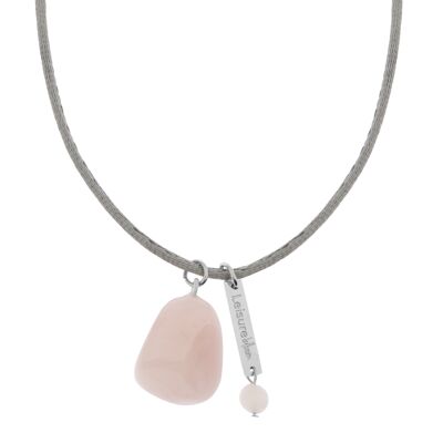 Gemstone necklace Pink quart