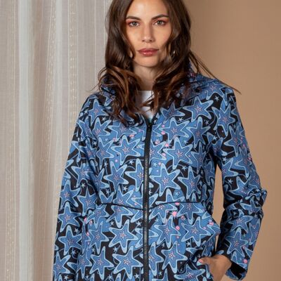 PARKA AZUL ESTAMPADO ESTRELLAS