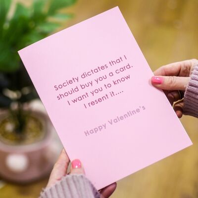 A5 Funny Sarcastic Valentine's Greeting Card